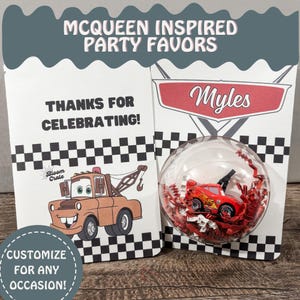 Custom Cars Lightning McQueen Party Favors Disney Cars Theme Party Personalized Birthday Gifts & Party Supplies for Kids Goodie Bag