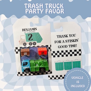 Custom Garbage Truck Party Favor | Trash Truck Birthday Gift | Waste Management Party Goodie Bag | Mini Garbage Truck Toy Birthday Party