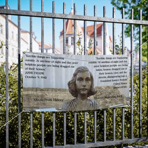 Anne Frank Quote Vinyl Banner | Historical Memorial Outdoor Sign