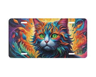 Vanity Plate Multicolor Cat