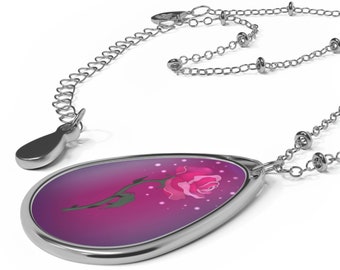 Necklace Custom Art, Enchanted Rose