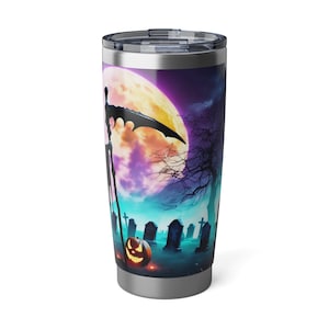 Grim Reaper, Graveyard Scene 3, Halloween vibe 20oz Tumbler