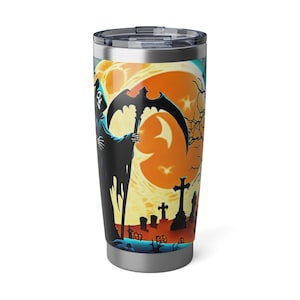 Grim Reaper, Graveyard Scene 2, Halloween vibe 20oz Tumbler