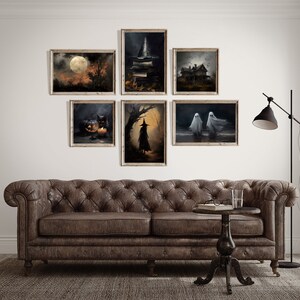 Halloween Set of 6 Printables Gallery Wall Art for Spooky Season ...