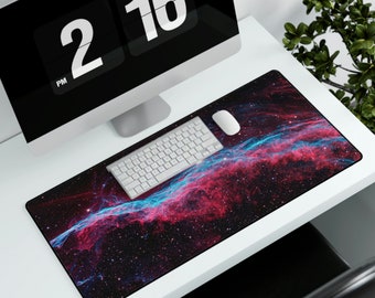 Space Extended Gaming Mouse Pad 31.5x15.5 - Veil Nebula Mouse Pad | Non-slip Rubber Base, Stitched Edge, Keyboard Desk Mat,Office Decor