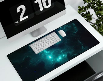 Space Extended Gaming Mouse Pad 31.5x15.5 - Black Nebula Mouse Pad | Non-slip Rubber Base, Stitched Edge, Keyboard Desk Mat,Office Decor