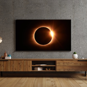 Samsung Frame TV Art, Solar Eclipse Space Art, Arte de download digital para Frame TV, Arte minimalista, Samsung Frame Art, Space Wall Art