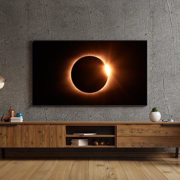 Samsung Frame TV Art, Solar Eclipse Space Art, Digital Download Art for Frame TV,Minimal Art, Samsung Frame Art, Space Wall Art