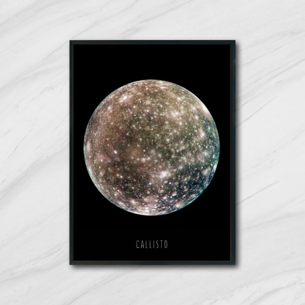 Callisto Print, Callisto Printable Poster, Geschenk für sie, Callisto Poster, Sonnensystem Foto, Minimal Decor,digital Download,Digital Print