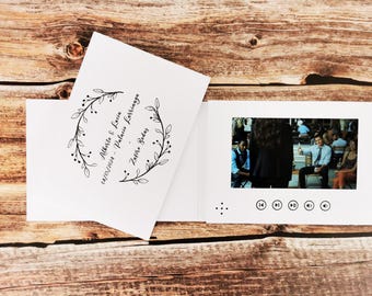 Videolibro personalizado de 5/7 pulgadas / Presentación de boda, recuerdo de cumpleaños, regalo / Folleto de vídeo / 4 GB