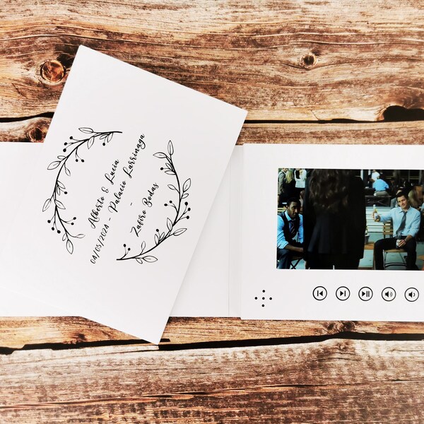 Videolibro personalizado de 5/7 pulgadas / Presentación de boda, recuerdo de cumpleaños, regalo / Folleto de vídeo / 4 GB
