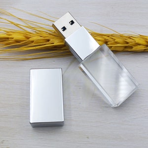 10PCS Custom Crystal Glass USB Flash Drive,Personalized USB 3.0 pen drive, 16GB 64GB photography usb stick, Rose Silver Gold Black Gift USB Silver