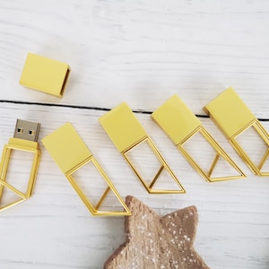 10PCS Geometric Metal USB Flash Drive|Personalized USB 3.0 pen drive|Thumb Flash Drive for Wedding Photos Videos Memory |8GB 16GB 32GB 64GB