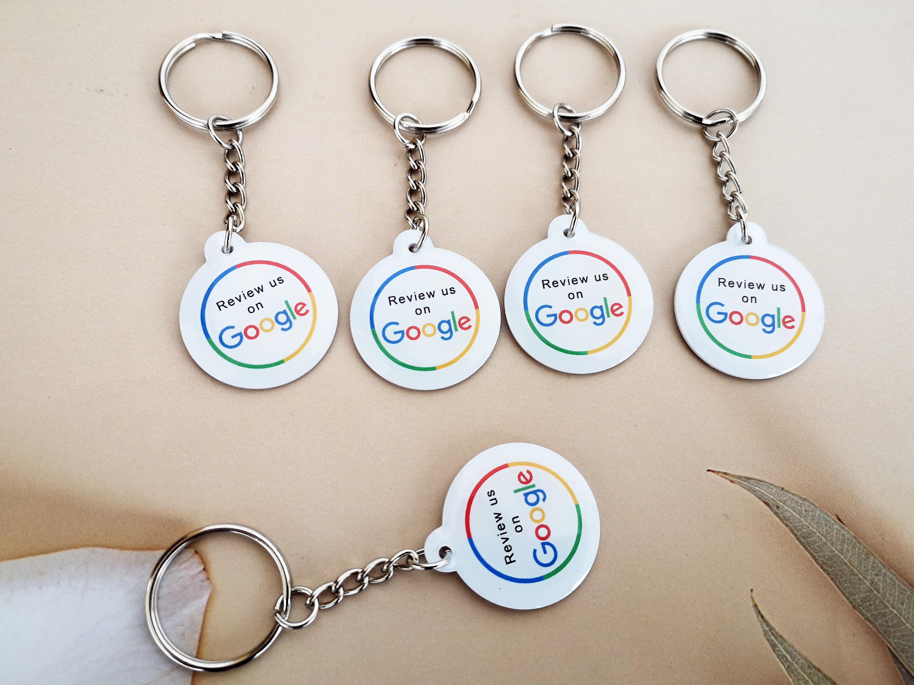 NFC Google Review Keychain White Black | Boost Your Google Reviews ...