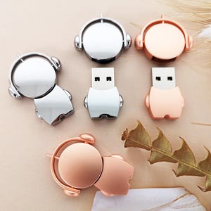 10PCS Custom Music Man Metal USB Flash Drive,Personalized USB 3.0 pen drive | Rose Silver USB photography usb stick|creative gift usb pen
