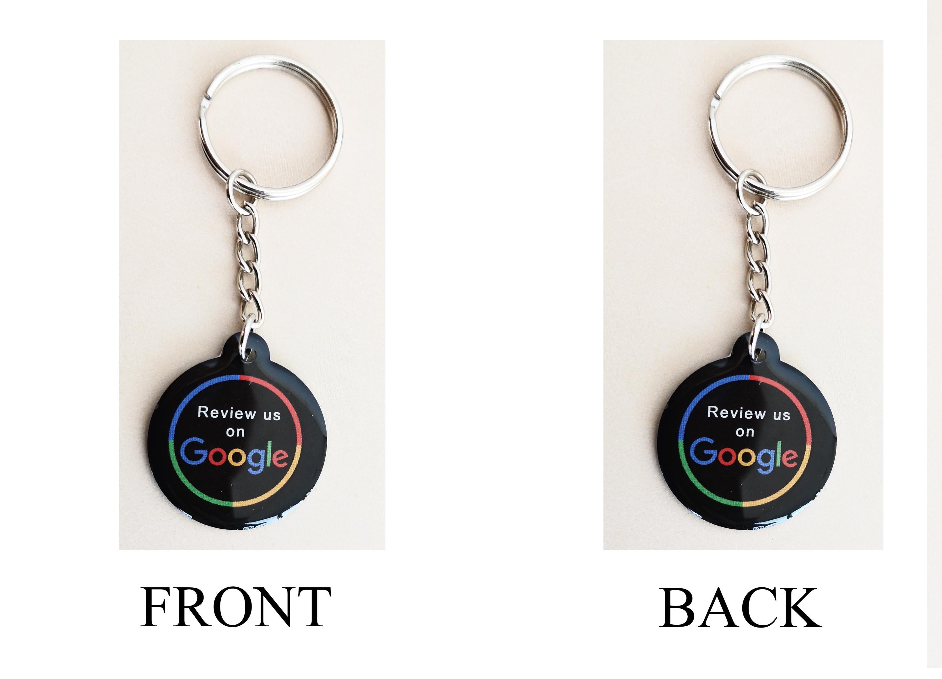 NFC Google Review Keychain White Black | Boost Your Google Reviews ...
