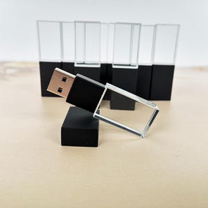 10 chiavette USB in vetro cristallo / Logo personalizzato inciso gratuitamente, chiavetta USB 3.0 (8G-128GB)