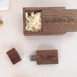 Gratis gepersonaliseerde houten houten USB-stick met doos - walnoot esdoorn USB- high-speed USB 3.1 - 16 GB 32 GB 64 GB - fotografie huwelijkscadeau