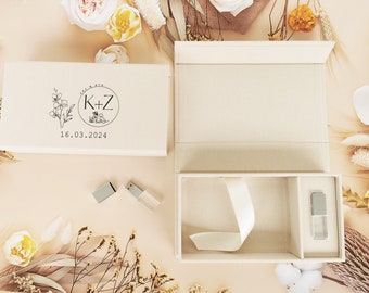 5 Stück Free Logo 4 x 6 Zoll Fotoalbum Drucke Samt / Leinen Box Fotos USB Box | Hochzeit Fotobox aus Stoff für 15 x 10 cm Fotoverpackung