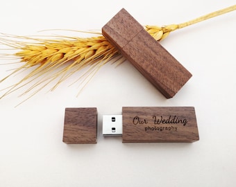 Wooden brick USB Flash Drive | maple walnut USB disk| USB 2.0 / 3.0 | 4GB 8GB 16GB 32GB | Personalized  Memories wedding gift