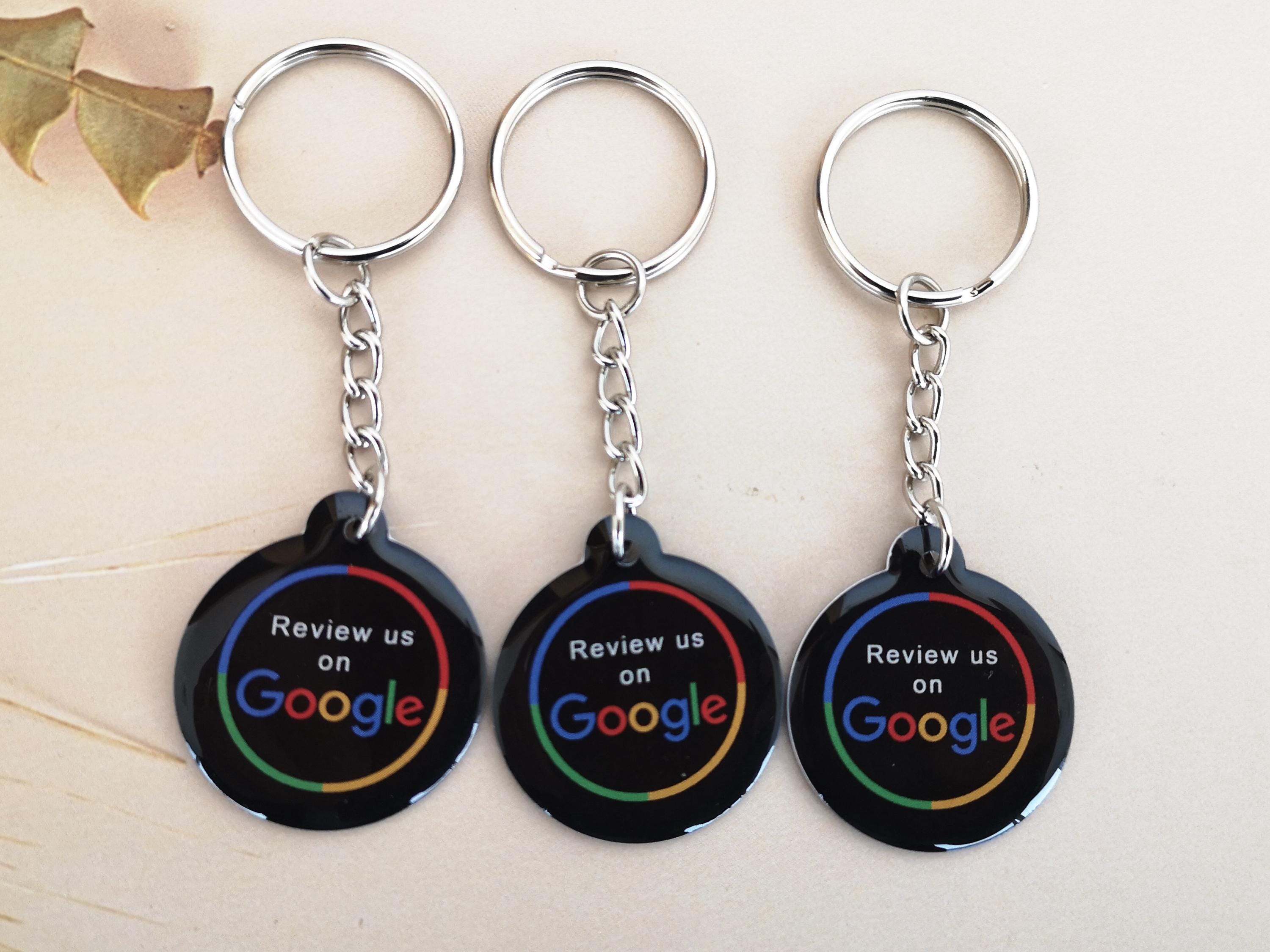 NFC Google Review Keychain White Black | Boost Your Google Reviews ...
