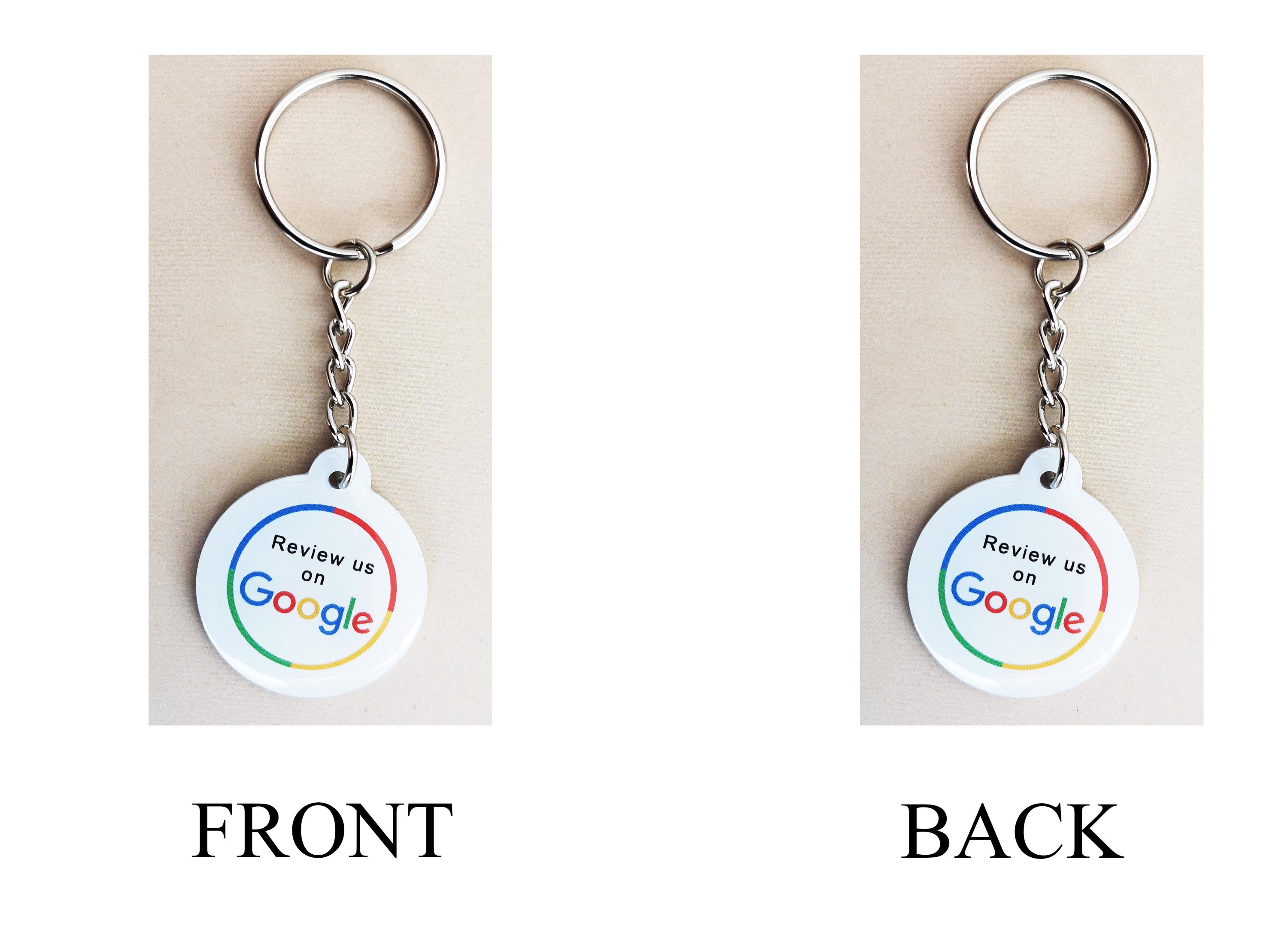 NFC Google Review Keychain White Black | Boost Your Google Reviews ...
