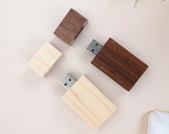 10 pcs Clés USB en bois de noyer, Clé USB en bois, Usb en bois foncé, Disque Usb en érable noyer, 8 Go 16 Go 32 Go 64 Go