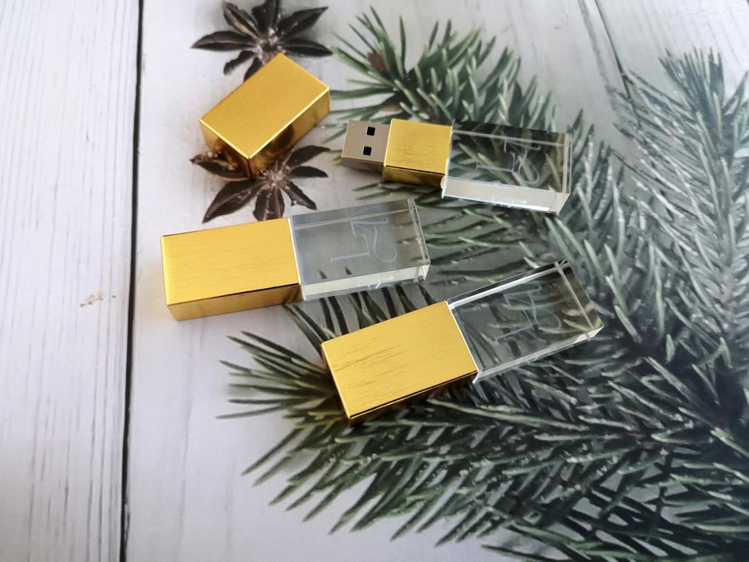 10PCS Custom Brushed Crystal Glass USB Flash Drive | Personalized USB 3 ...