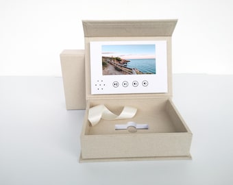 5 inch IPS HD Lcd Video Player with Usb photo linen box | wedding  memories gift | USB flash drive| 4*6 inch album box