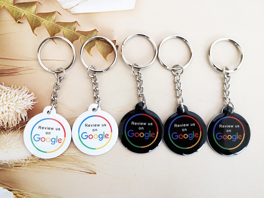 NFC Google Review Keychain White Black | Boost Your Google Reviews ...
