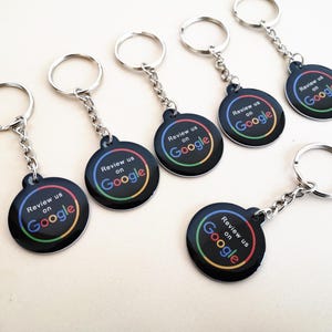NFC Google Review Keychain White Black | Boost Your Google Reviews ...