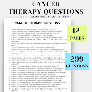 299 Cancer Therapy Questions | Printable Mental Health Tool (PDF)