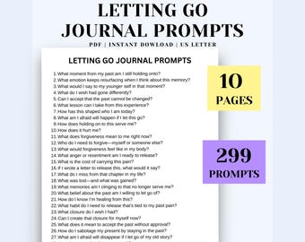 Letting Go Journal Prompts: Shadow Work & Self-Healing (PDF)