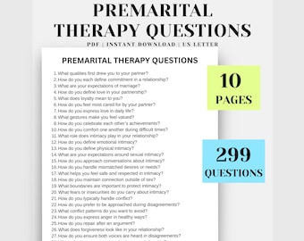 Premarital Counseling Questions: Couples Therapy Prompts (PDF)