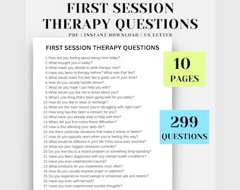 Therapy Intake Questions: 299 Printable Counseling Prompts (PDF)