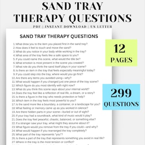 299 Sand Tray Therapy Questions Play Therapy Trauma Healing Symbolic Processing PDF Sand Tray Therapy Sandplay Therapy Sand Therapy