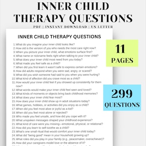 299 Inner Child Therapy Questions Inner Child Journal PDF Childhood Trauma Shadow Work PTSD Therapy Trauma Recovery Mental Health Tool