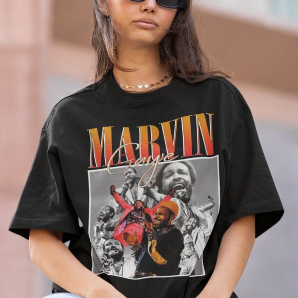 Vintage Bootleg inspiriert T-Shirt | Marvin Gaye Inspiriert Vintage Hommage Klassische Grafik | Marvin Gaye Lustige Retro