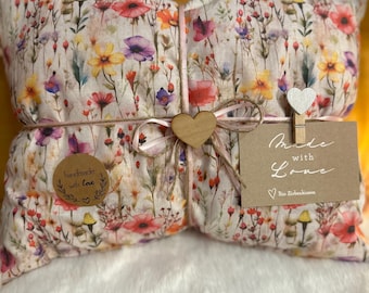 Neu“ Bio Zirbenkissen Aquarell Blumen