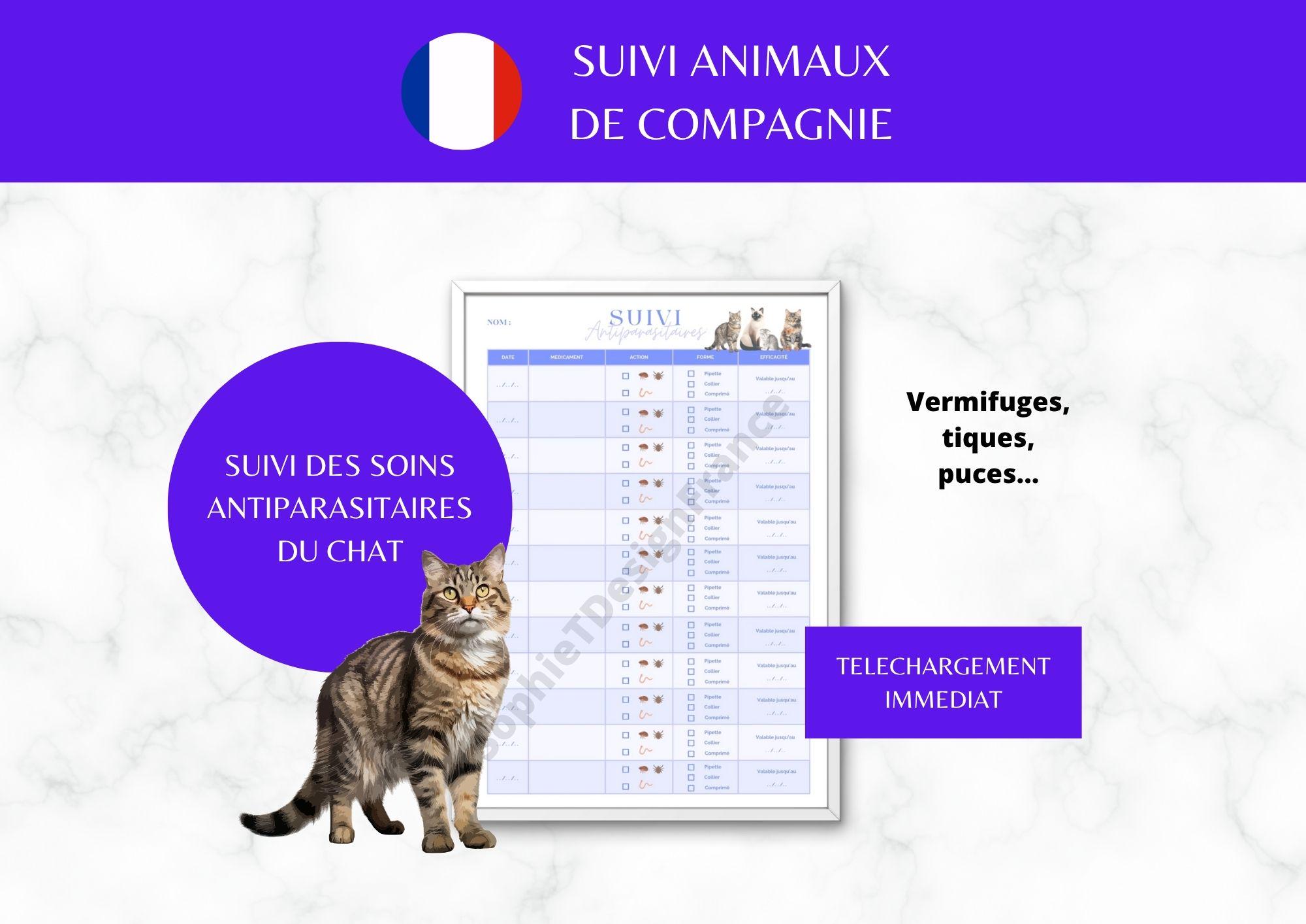 Suivi antiparasitaire pour chats - PDF imprimable