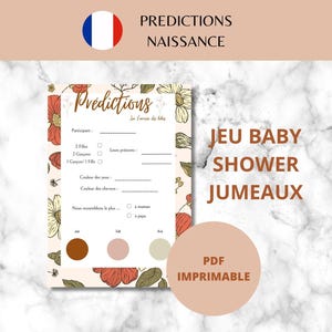 Baby Shower Prediction Game - Twins Special - Printable PDF