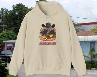Man's Gotta Eat Hooded Sweatshirt | Funny Trailer Park Cheeseburger Fan Gift