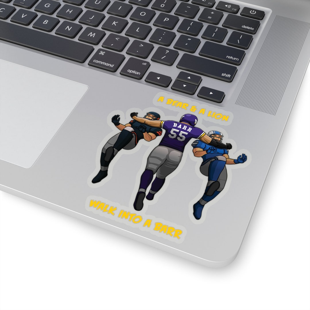 Minnesota Vikings Sticker | A Bear & A Lion Walk Into A Barr - Etsy