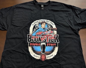 Boomstick Double Stout Beer T-Shirt | Evil Dead | Halloween Horror Fan Gift