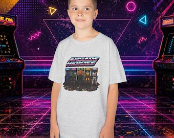 Retro Arcade Heroes Youth Kids T-Shirt | 80s 90s Video Game Nostalgia Gift
