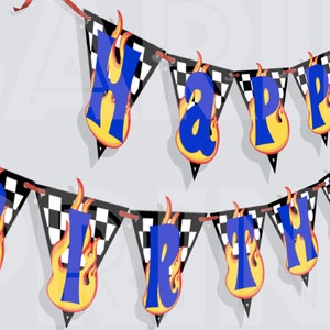 Custom birthday banner, Race cars birthday banner, racing theme birthday, hot wheels party decorations, race car party, Name Banner party