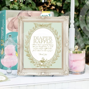 Printable Diaper Raffle Kit, Baby Shower Games, DIY Diaper Raffle Ticket and Sign, Instant Download,Diaper Raffle Tickets,Diaper Raffle Sign