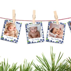 First Birthday Photo Banner Template, Editable Baby 1st Year Monthly Milestone Cards, Printable Modern Photo Garland, Instant Download| BB01