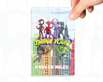 Spidey Thank you Tags Template | Superhero Favors Tag Editable | Spider Hero Gift Tags Printable
