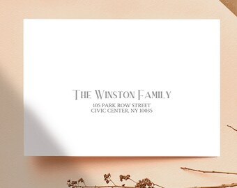 Minimalist Printable Envelope Address and Return Template Modern Wedding Envelope Address Envelope Address label Editable Address label